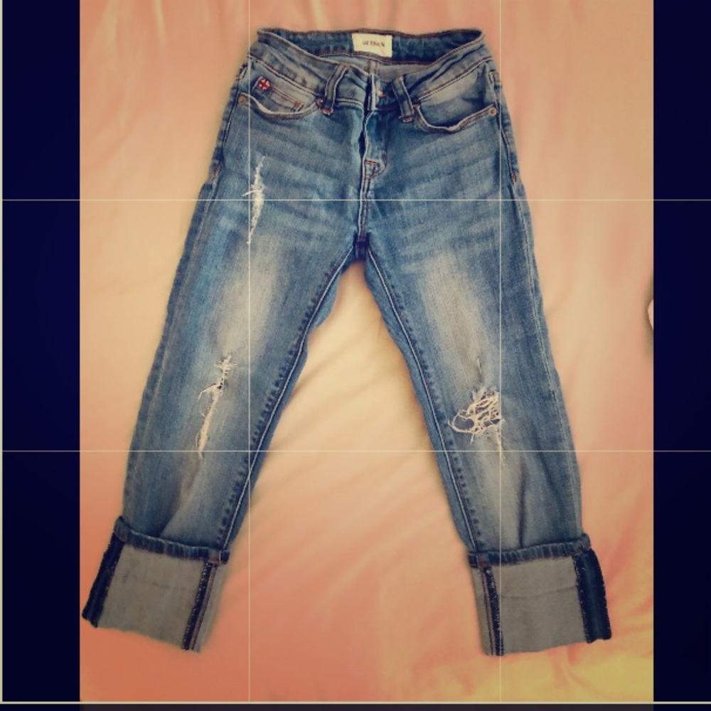 Kids jeans ripped.
